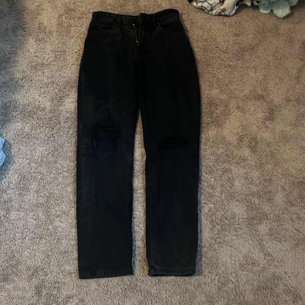 Cotton on black long straight leg jeans